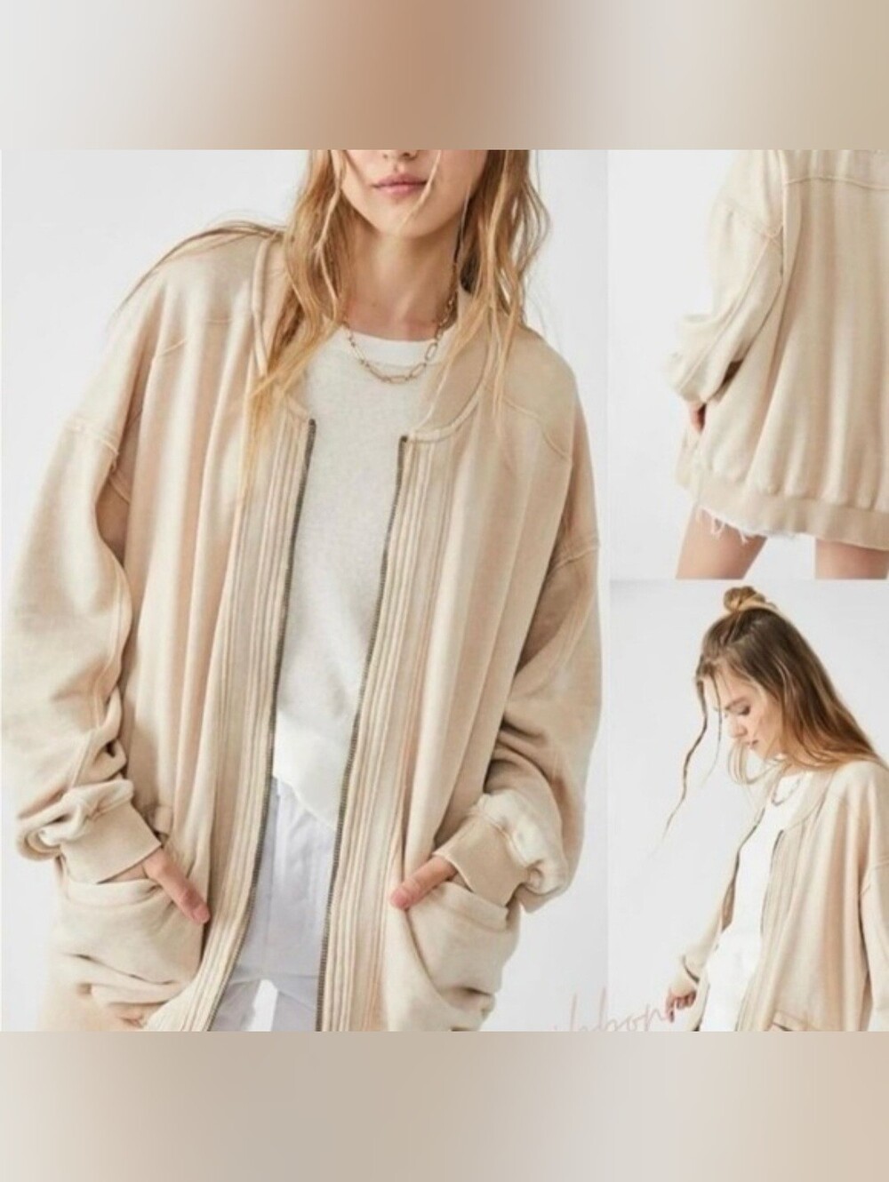 We The Free Robby Tan Zip Up Jacket Sz M